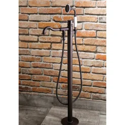 Kingston Brass Kaiser Single Handle Single Hole Freestanding Tub Faucet with Hand Shower