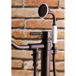 Kingston Brass Kaiser Single Handle Single Hole Freestanding Tub Faucet with Hand Shower