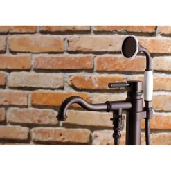 Kingston Brass Kaiser Single Handle Single Hole Freestanding Tub Faucet with Hand Shower