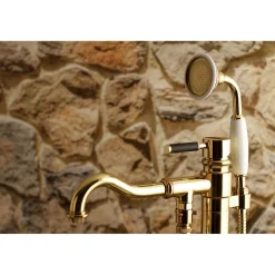 Kingston Brass Kaiser Single Handle Single Hole Freestanding Tub Faucet with Hand Shower