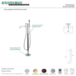 Kingston Brass Kaiser Single Handle Freestanding Tub Faucet with Hand Shower