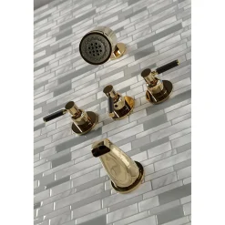 Kingston Brass Kaiser Three-Handle Tub and Shower Faucet