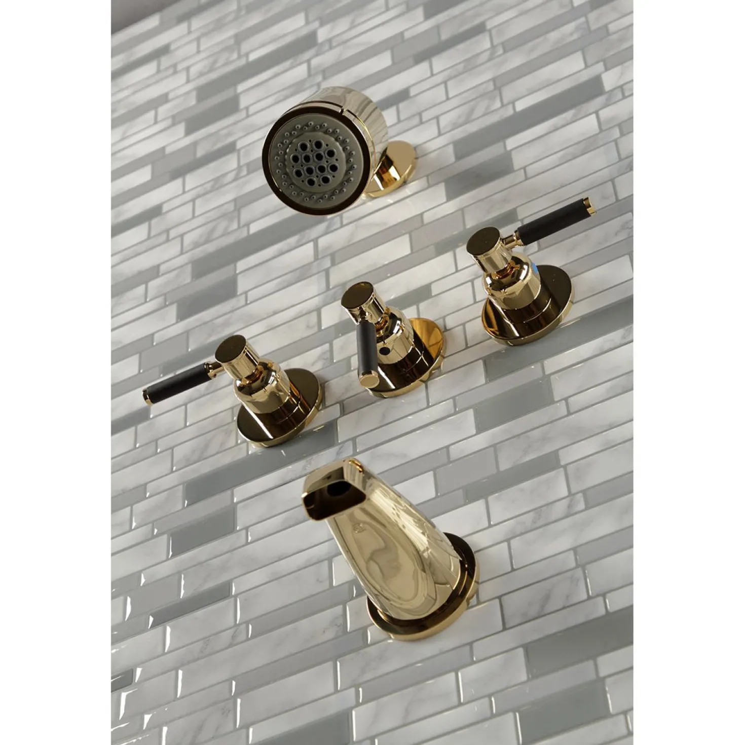 Kingston Brass Kaiser Three-Handle Tub and Shower Faucet
