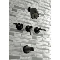 Kingston Brass Kaiser Three-Handle Tub and Shower Faucet
