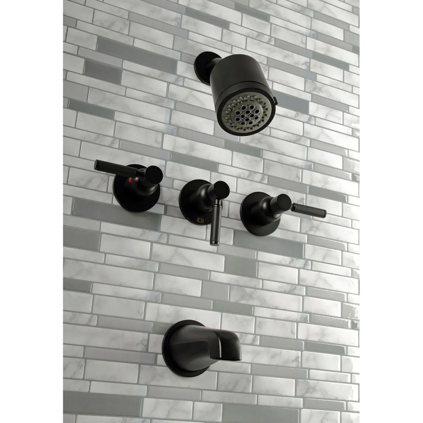 Kingston Brass Kaiser Three-Handle Tub and Shower Faucet