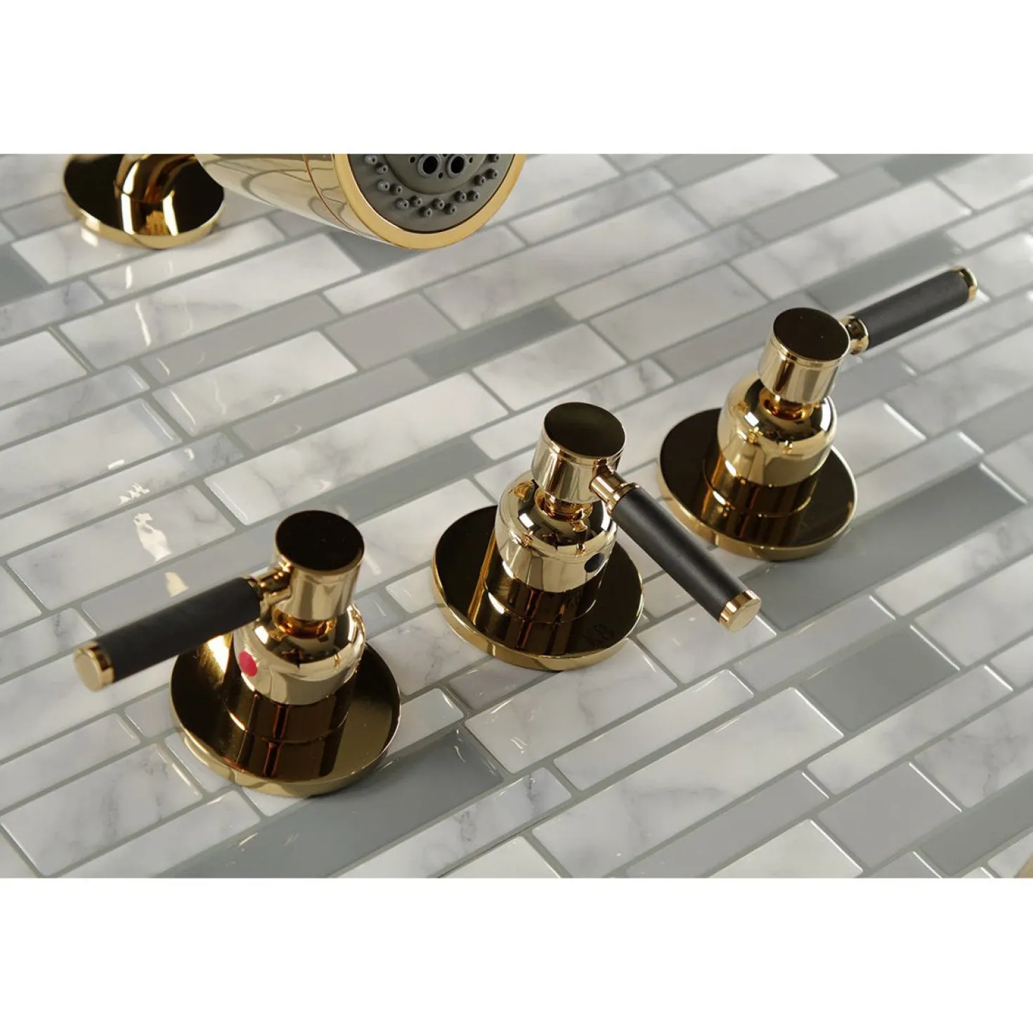 Kingston Brass Kaiser Three-Handle Tub and Shower Faucet