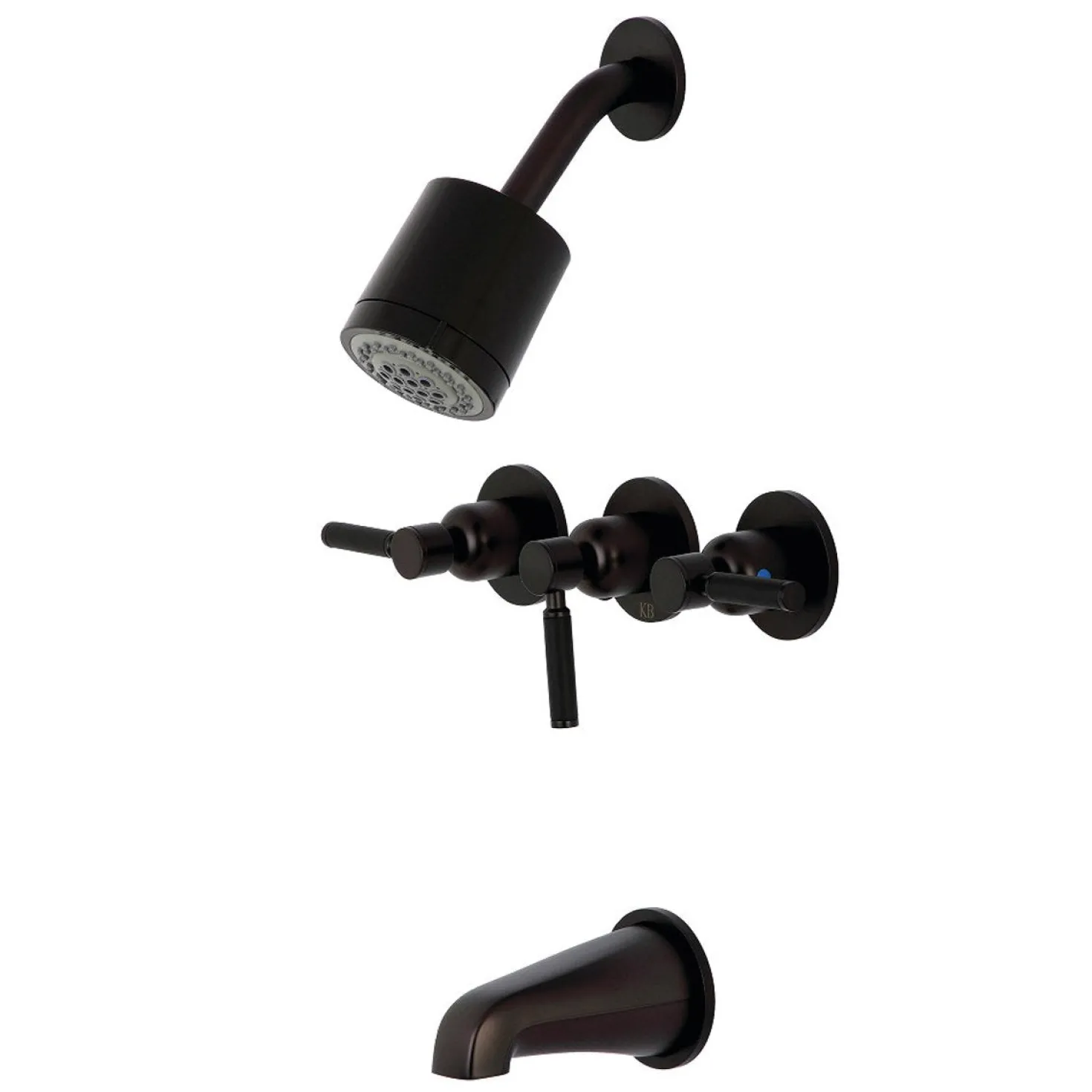 Kingston Brass Kaiser Three-Handle Tub and Shower Faucet