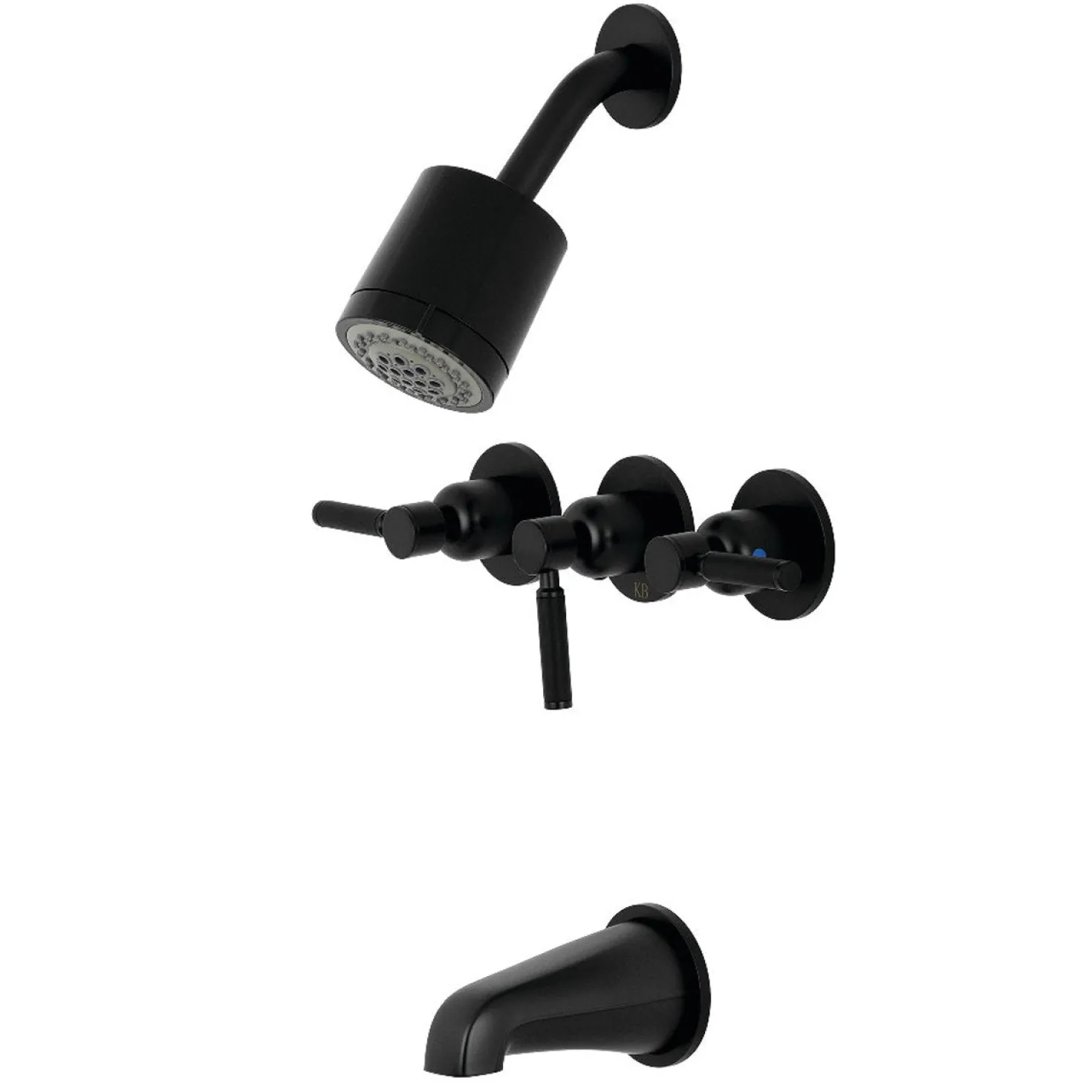 Kingston Brass Kaiser Three-Handle Tub and Shower Faucet