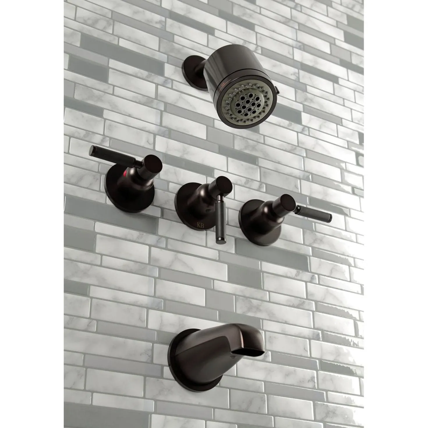 Kingston Brass Kaiser Three-Handle Tub and Shower Faucet