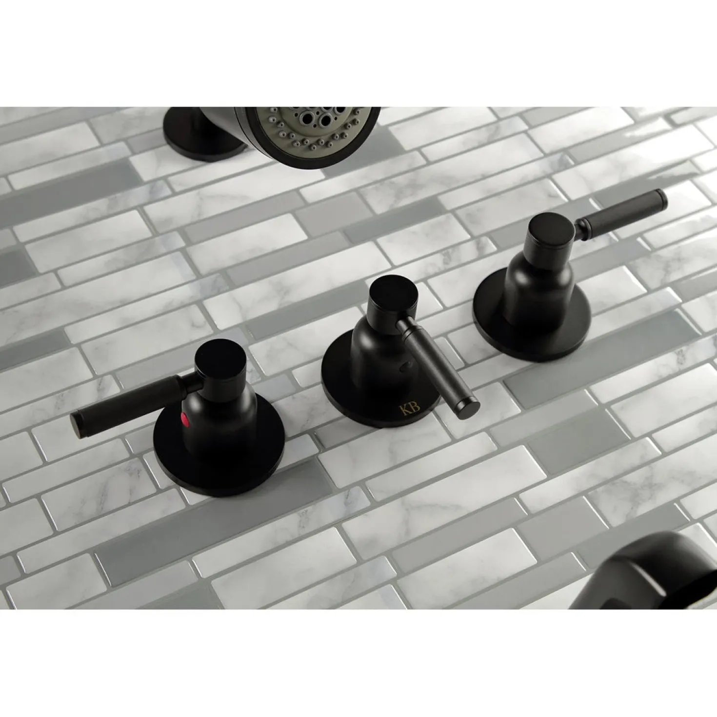 Kingston Brass Kaiser Three-Handle Tub and Shower Faucet