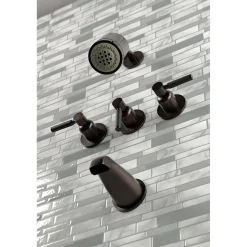 Kingston Brass Kaiser Three-Handle Tub and Shower Faucet