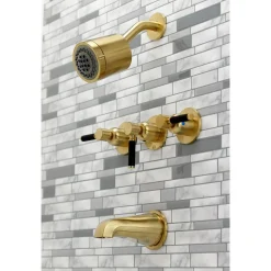 Kingston Brass Kaiser Three-Handle Tub and Shower Faucet