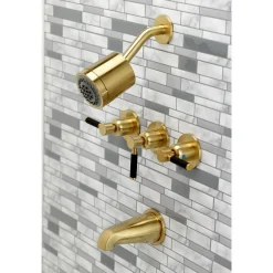 Kingston Brass Kaiser Three-Handle Tub and Shower Faucet