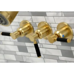 Kingston Brass Kaiser Three-Handle Tub and Shower Faucet