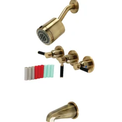 Kingston Brass Kaiser Three-Handle Tub and Shower Faucet