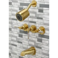 Kingston Brass Kaiser Three-Handle Tub and Shower Faucet