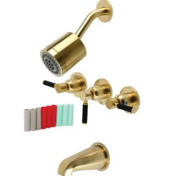 Kingston Brass Kaiser Three-Handle Tub and Shower Faucet