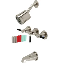 Kingston Brass Kaiser Three-Handle Tub and Shower Faucet
