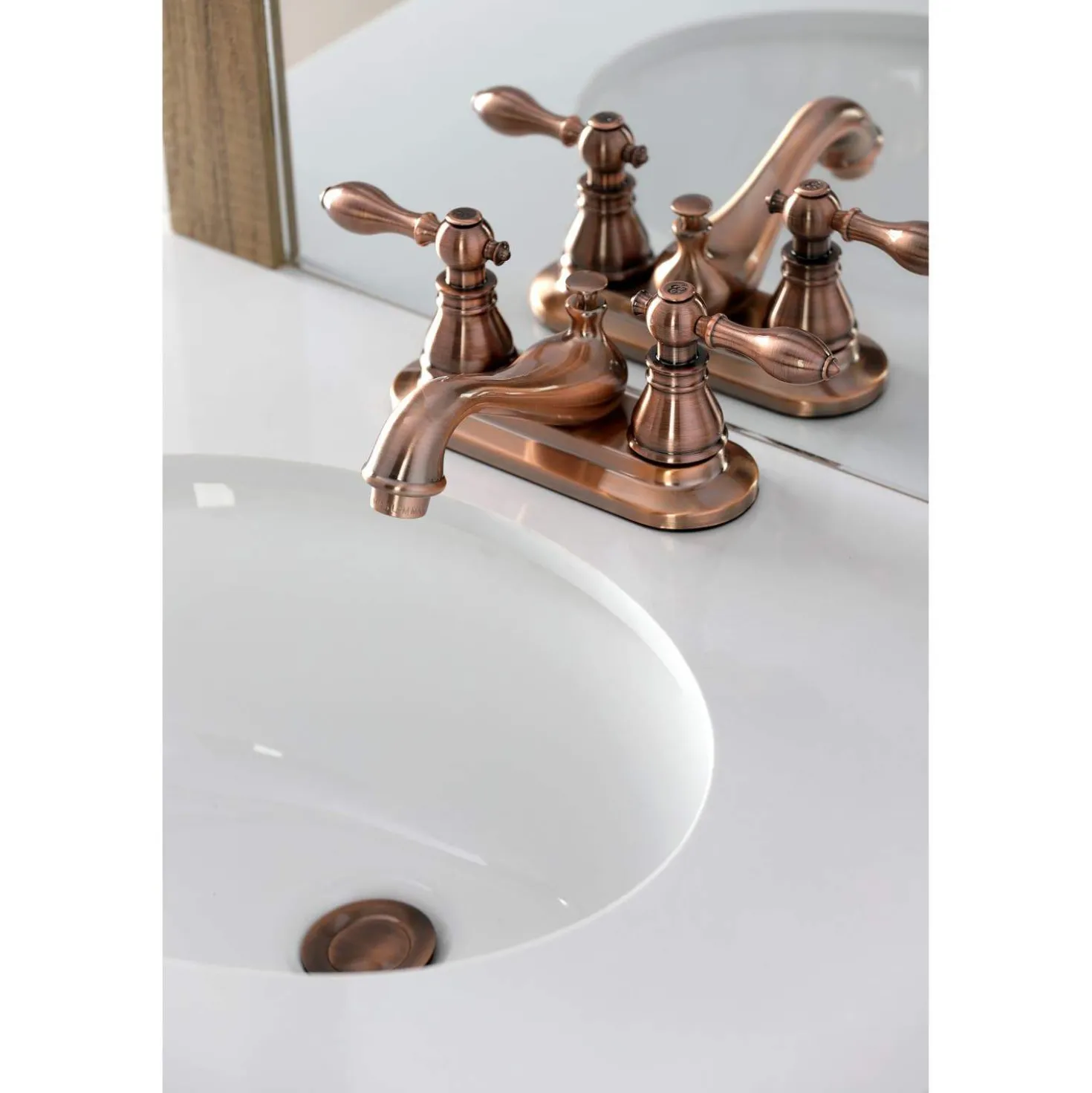 Kingston Brass KB606ACL American Classic 4" Centerset Bathroom Faucet, Antique Copper