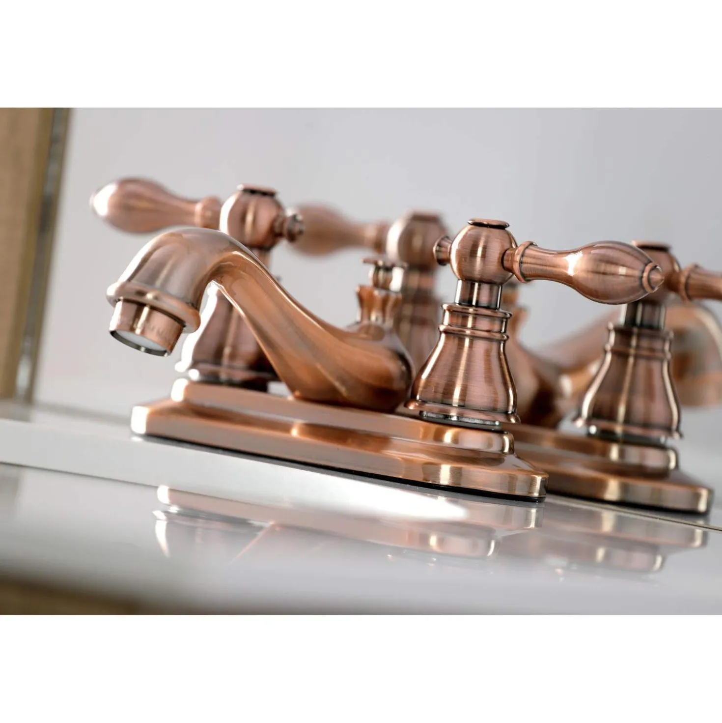 Kingston Brass KB606ACL American Classic 4" Centerset Bathroom Faucet, Antique Copper