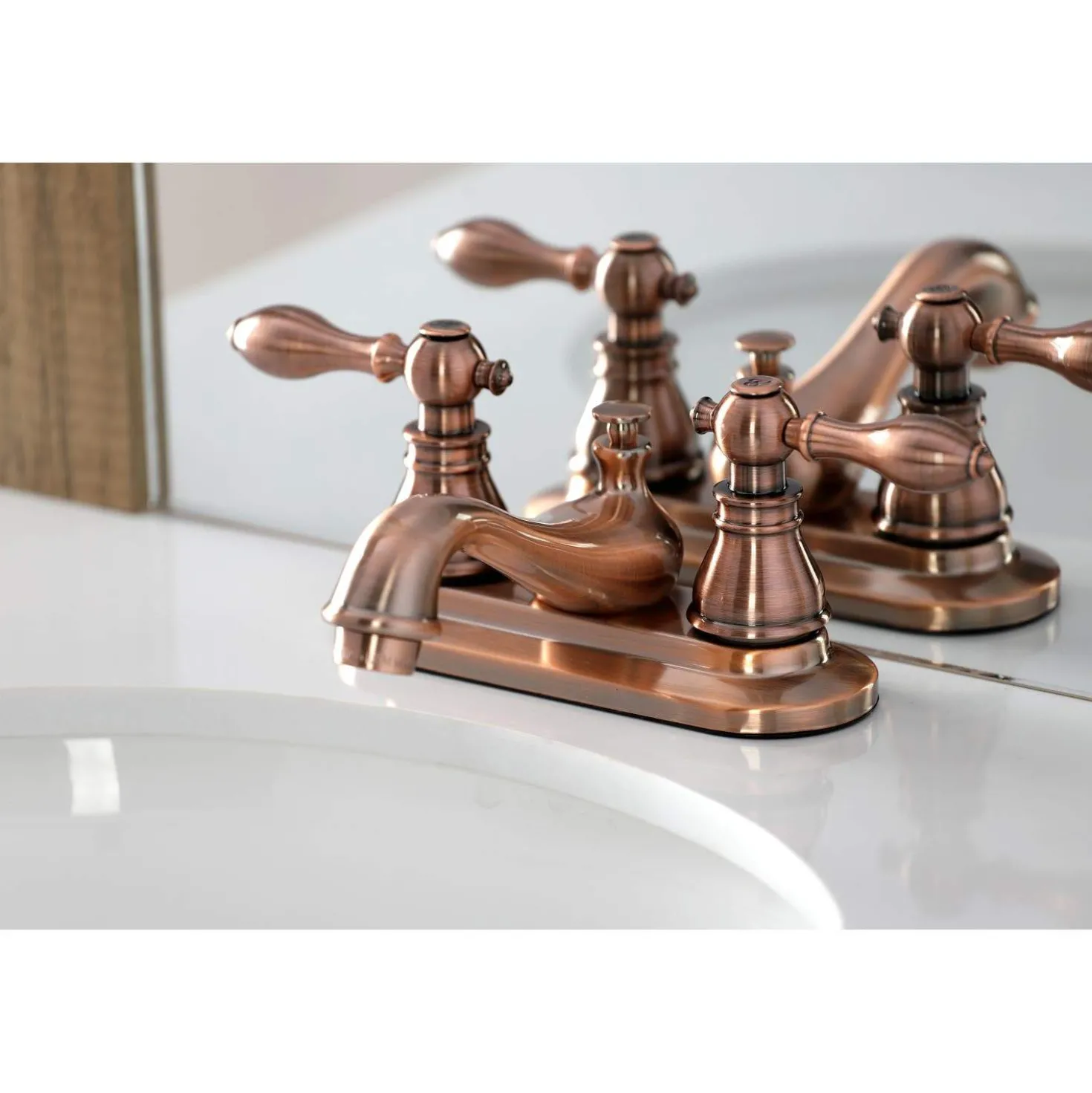 Kingston Brass KB606ACL American Classic 4" Centerset Bathroom Faucet, Antique Copper