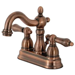 Kingston Brass KB160ALAC Heritage 4 in. Centerset Bathroom Faucet, Antique Copper