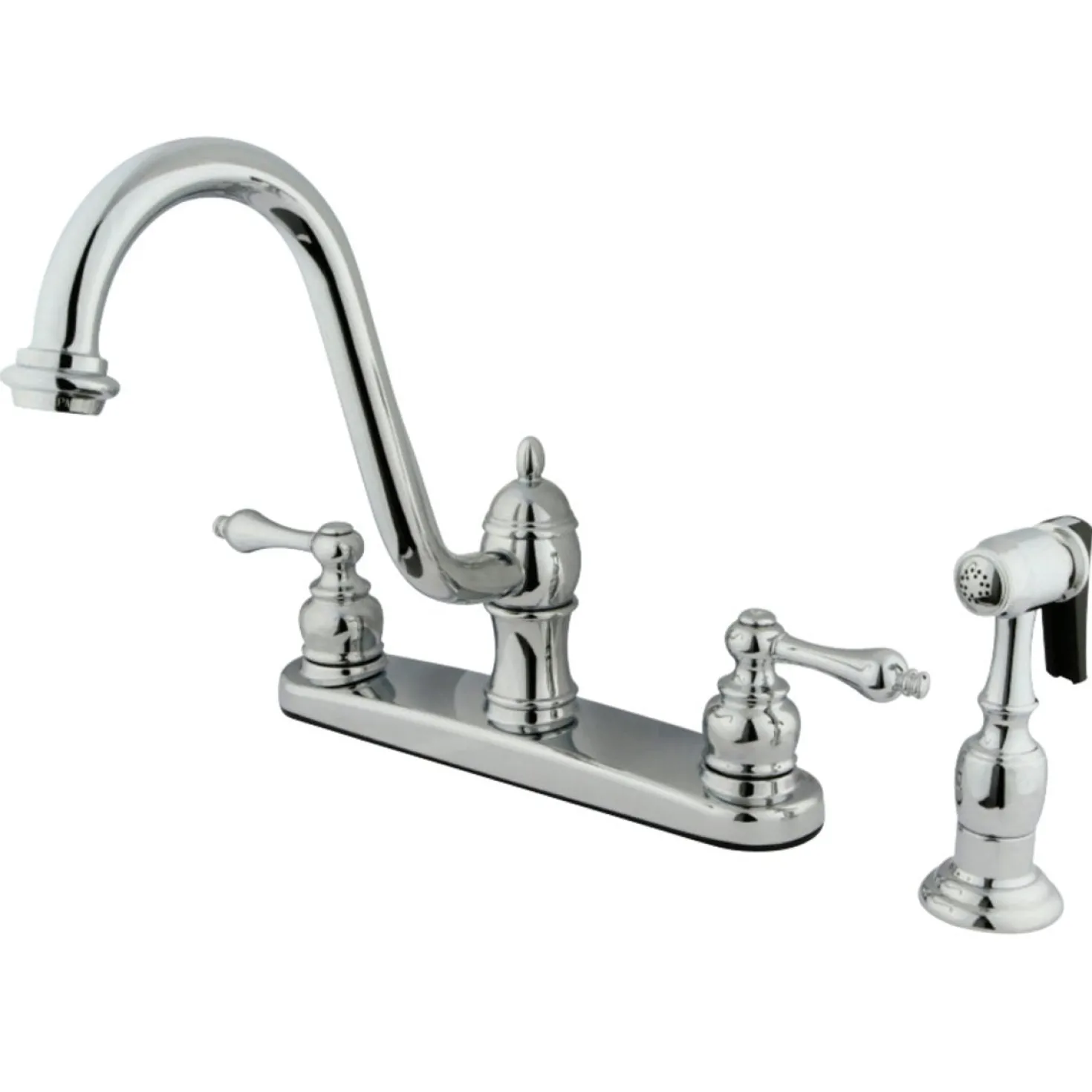 Kingston Brass KB3111ALBS 8-Inch Centerset Kitchen Faucet in Polished Chrome