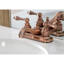 Kingston Brass KB606AL Restoration 4 in. Centerset Bathroom Faucet, Antique Copper
