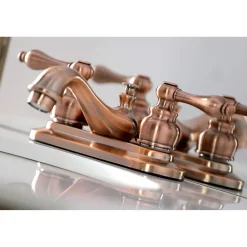 Kingston Brass KB606AL Restoration 4 in. Centerset Bathroom Faucet, Antique Copper
