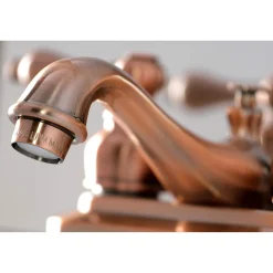 Kingston Brass KB606AL Restoration 4 in. Centerset Bathroom Faucet, Antique Copper