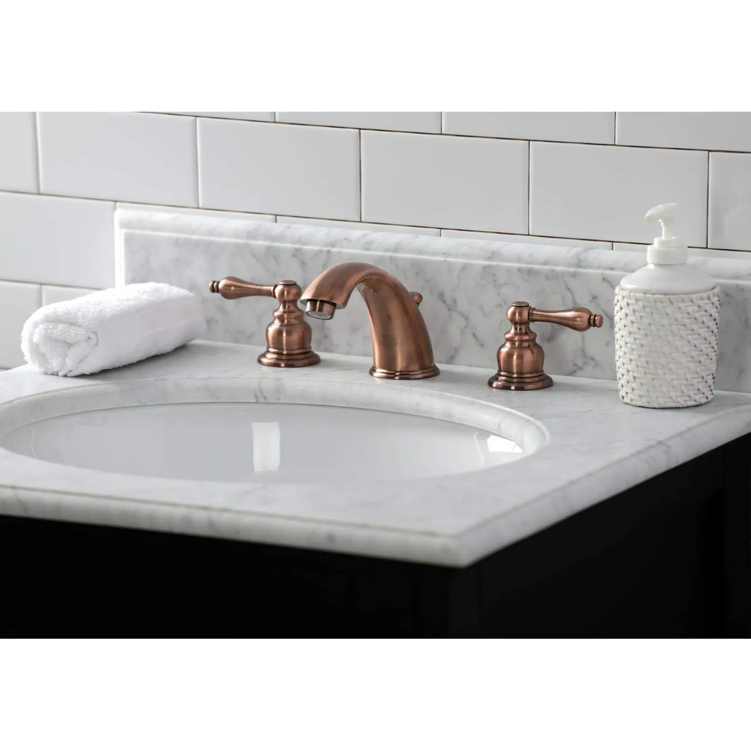 Kingston Brass KB976AL Victorian Widespread Bathroom Faucet, Antique Copper