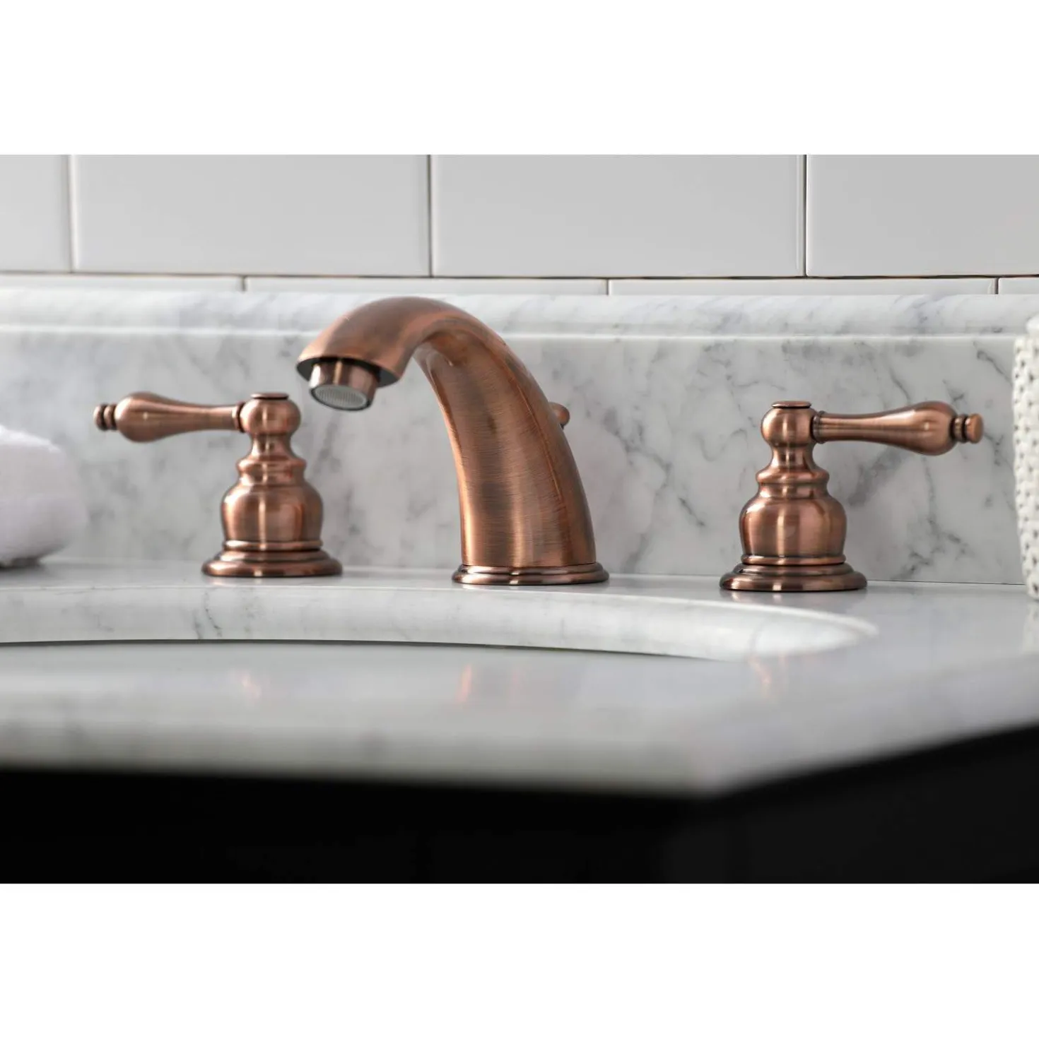 Kingston Brass KB976AL Victorian Widespread Bathroom Faucet, Antique Copper