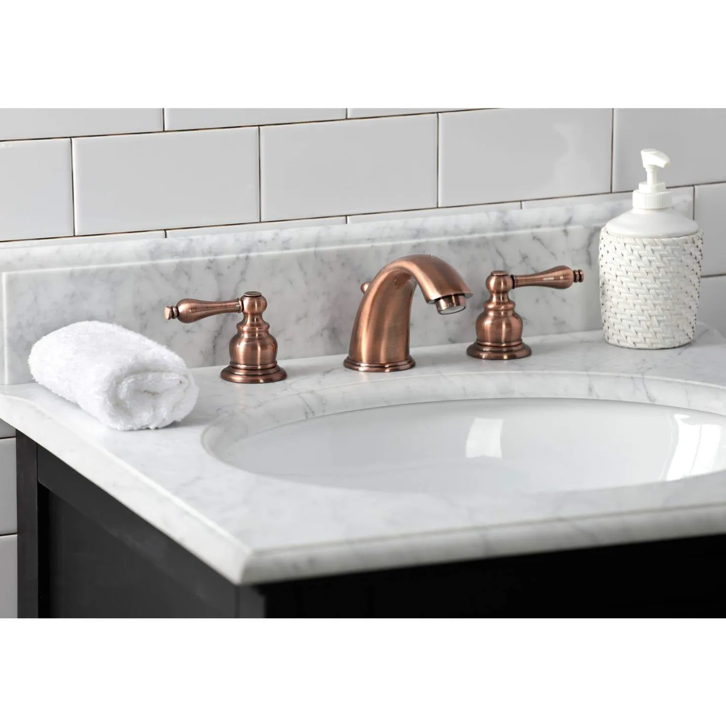 Kingston Brass KB976AL Victorian Widespread Bathroom Faucet, Antique Copper