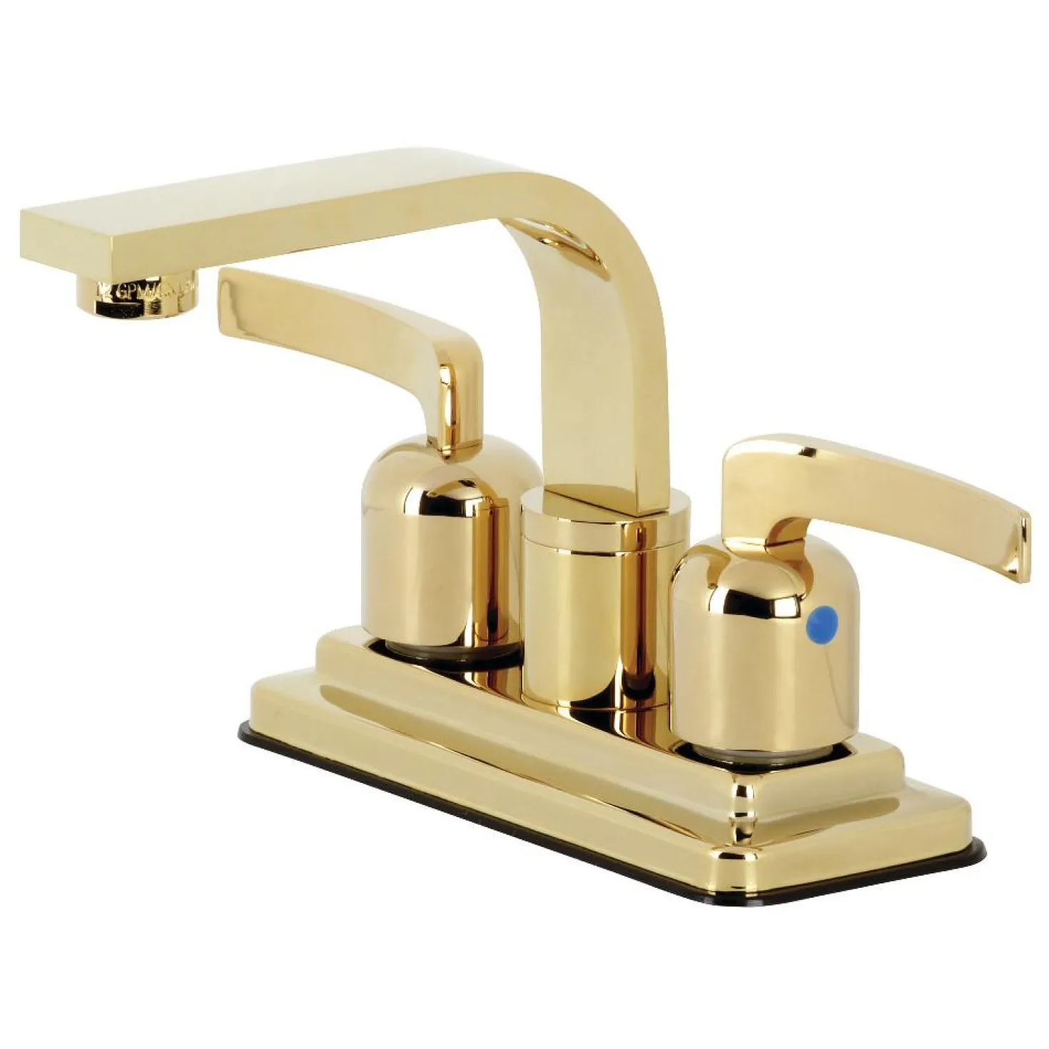 Kingston Brass KB8462EFL Centurion 4-Inch Centerset Bathroom Faucet, Polished Brass