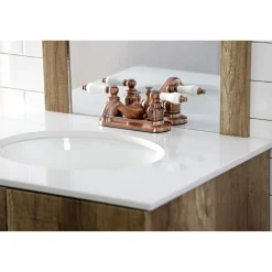 Kingston Brass KB606PL Restoration 4 in. Centerset Bathroom Faucet, Antique Copper