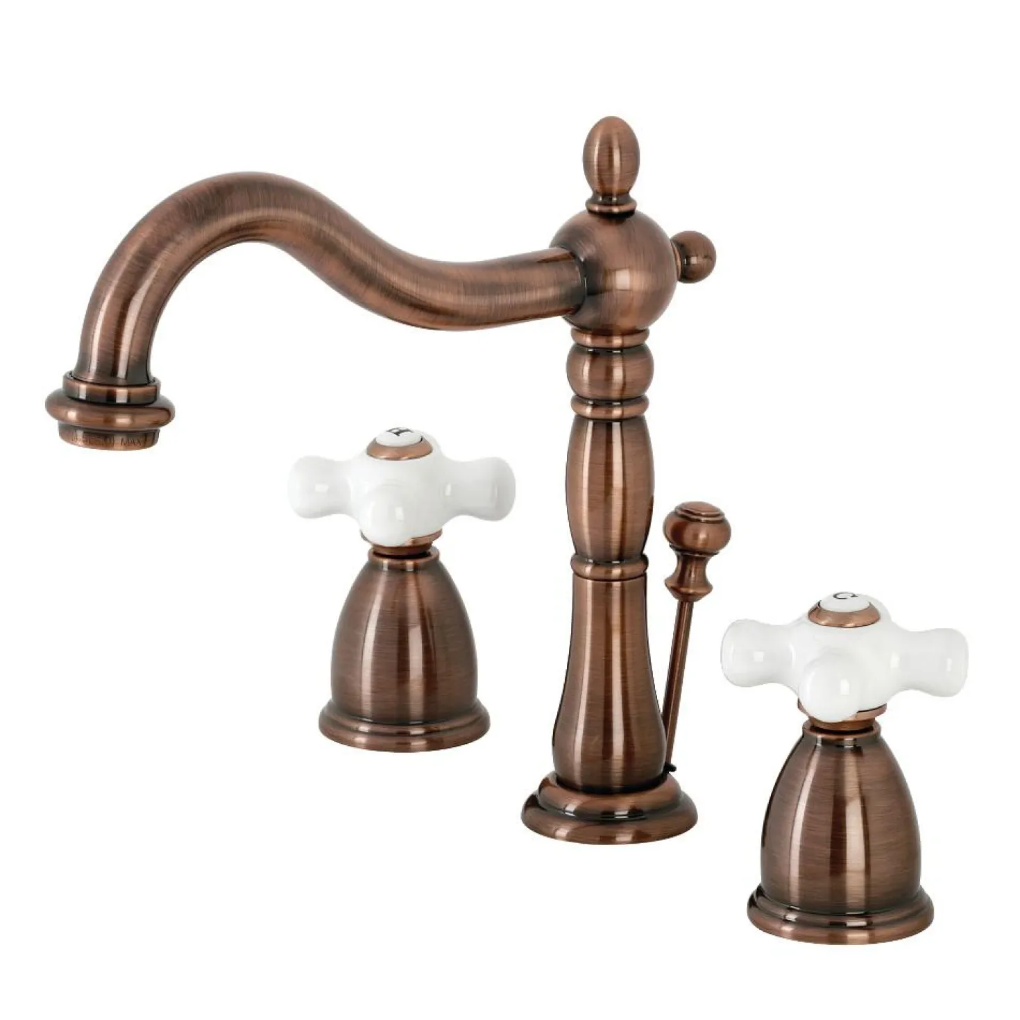 Kingston Brass KB197PXAC 8 in. Widespread Bathroom Faucet, Antique Copper