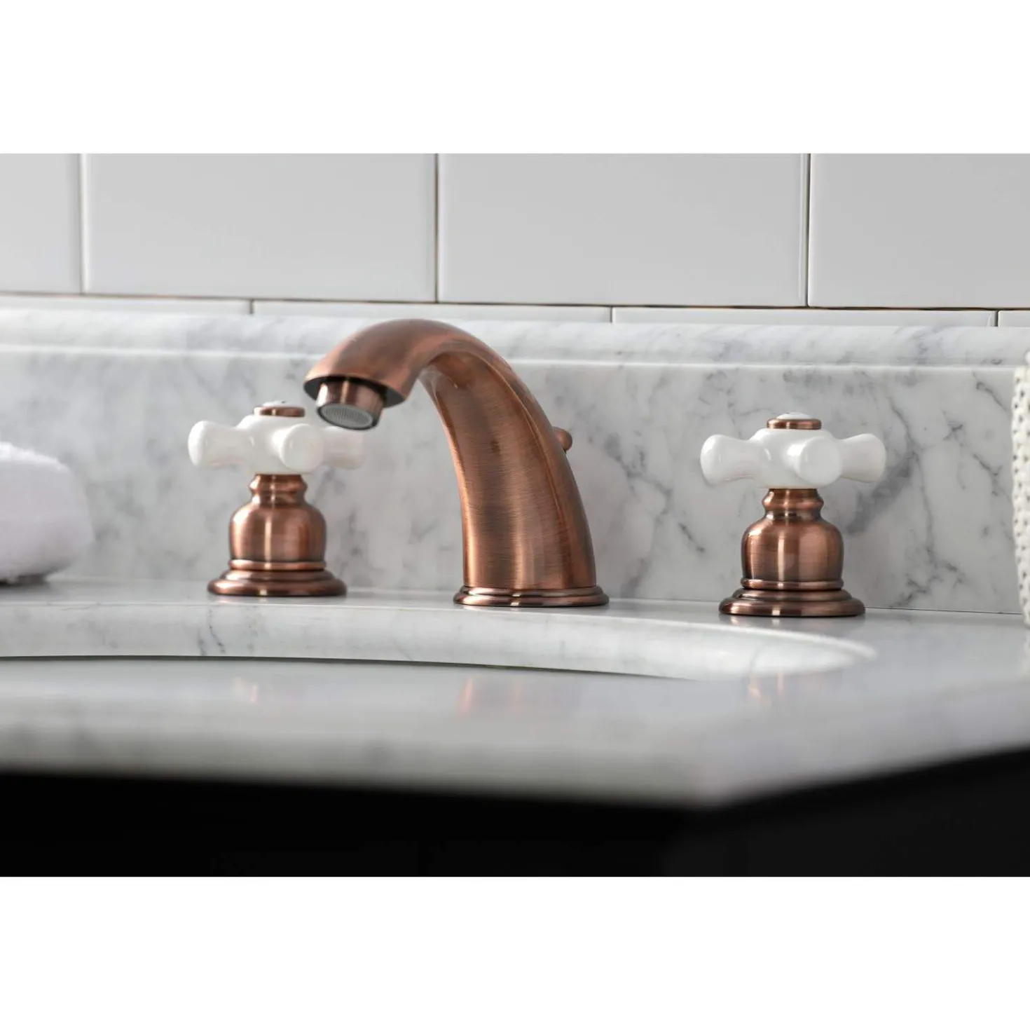 Kingston Brass KB966PX Magellan Widespread Bathroom Faucet, Antique Copper