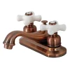 Kingston Brass KB606PX Restoration 4 in. Centerset Bathroom Faucet, Antique Copper