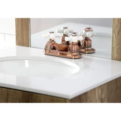 Kingston Brass KB606PX Restoration 4 in. Centerset Bathroom Faucet, Antique Copper