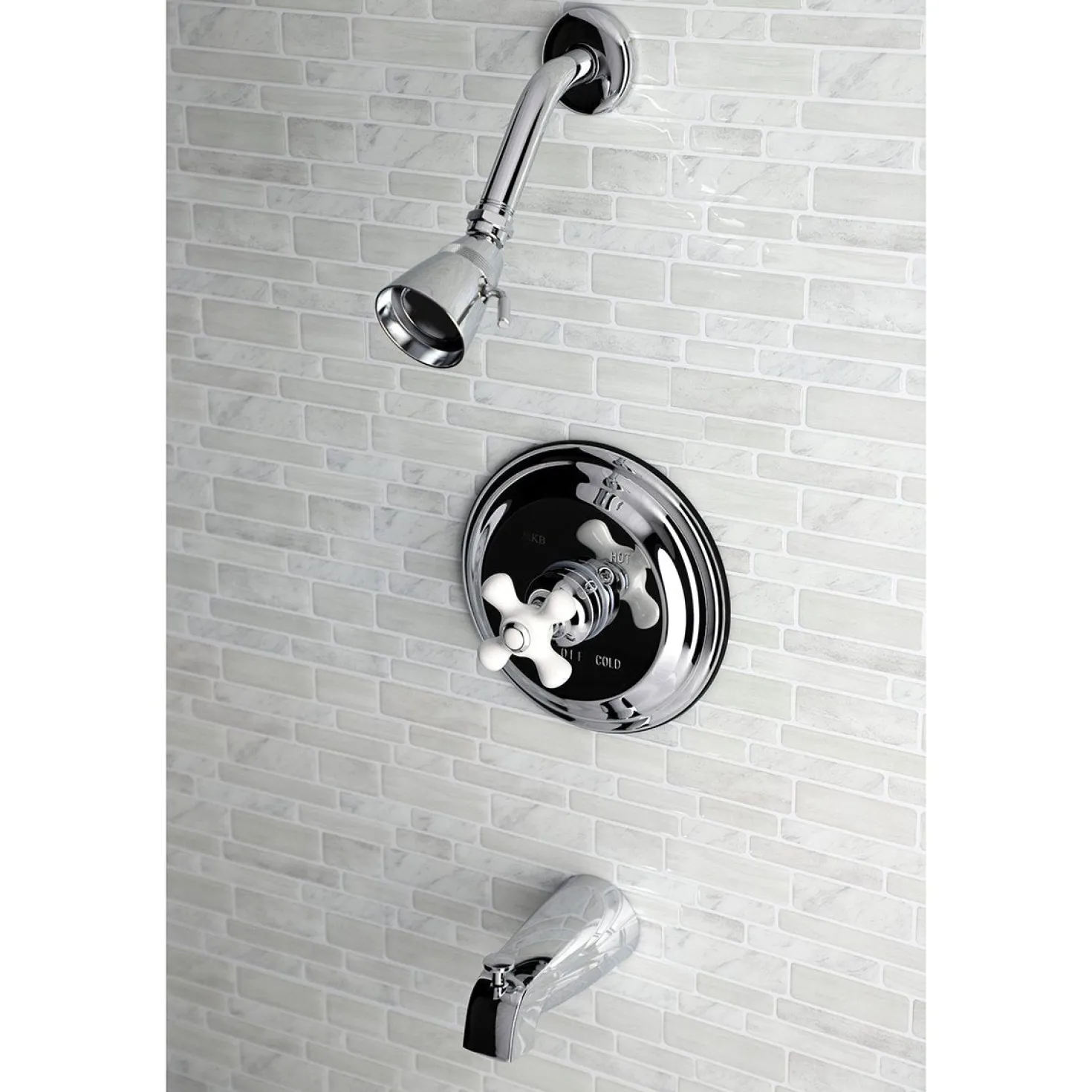 Kingston Brass KB3631PXT Tub and Shower Trim Only in Polished Chrome