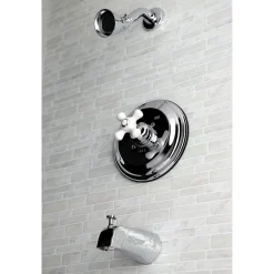 Kingston Brass KB3631PXT Tub and Shower Trim Only in Polished Chrome