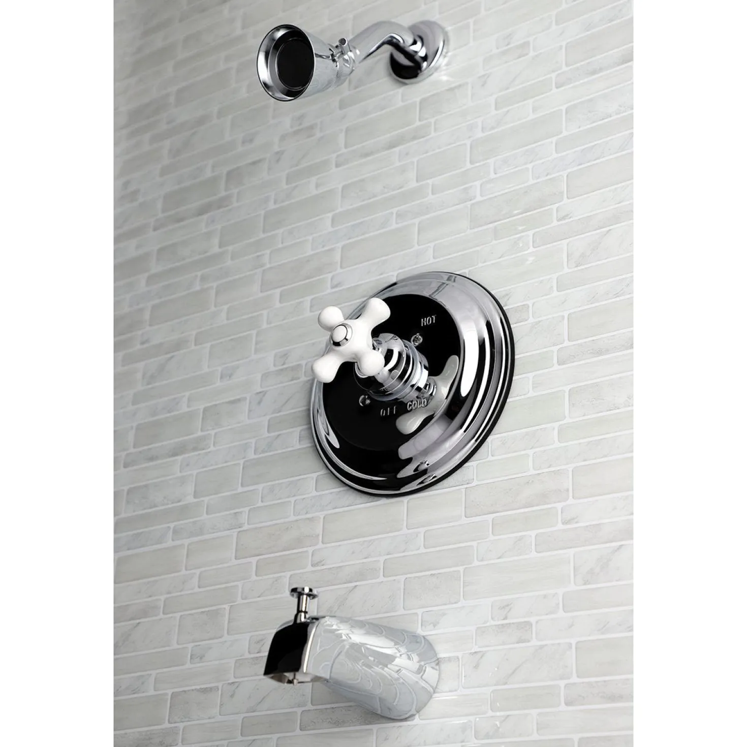 Kingston Brass KB3631PXT Tub and Shower Trim Only in Polished Chrome