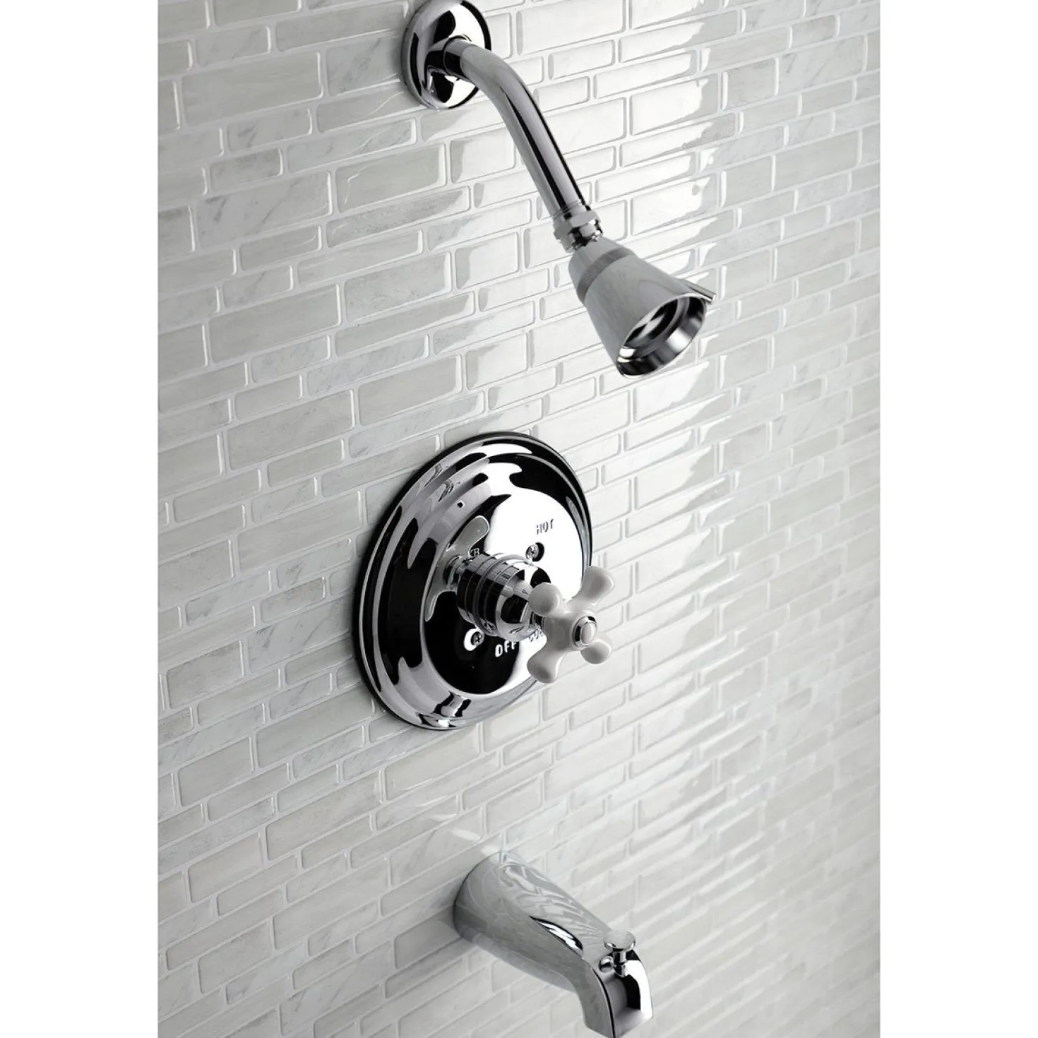 Kingston Brass KB3631PXT Tub and Shower Trim Only in Polished Chrome