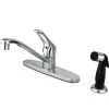 Kingston Brass KB562 Wyndham Single Handle Kitchen Faucet with Black Sprayer