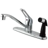Kingston Brass KB563 Wyndham Single Handle Kitchen Faucet with Black Sprayer