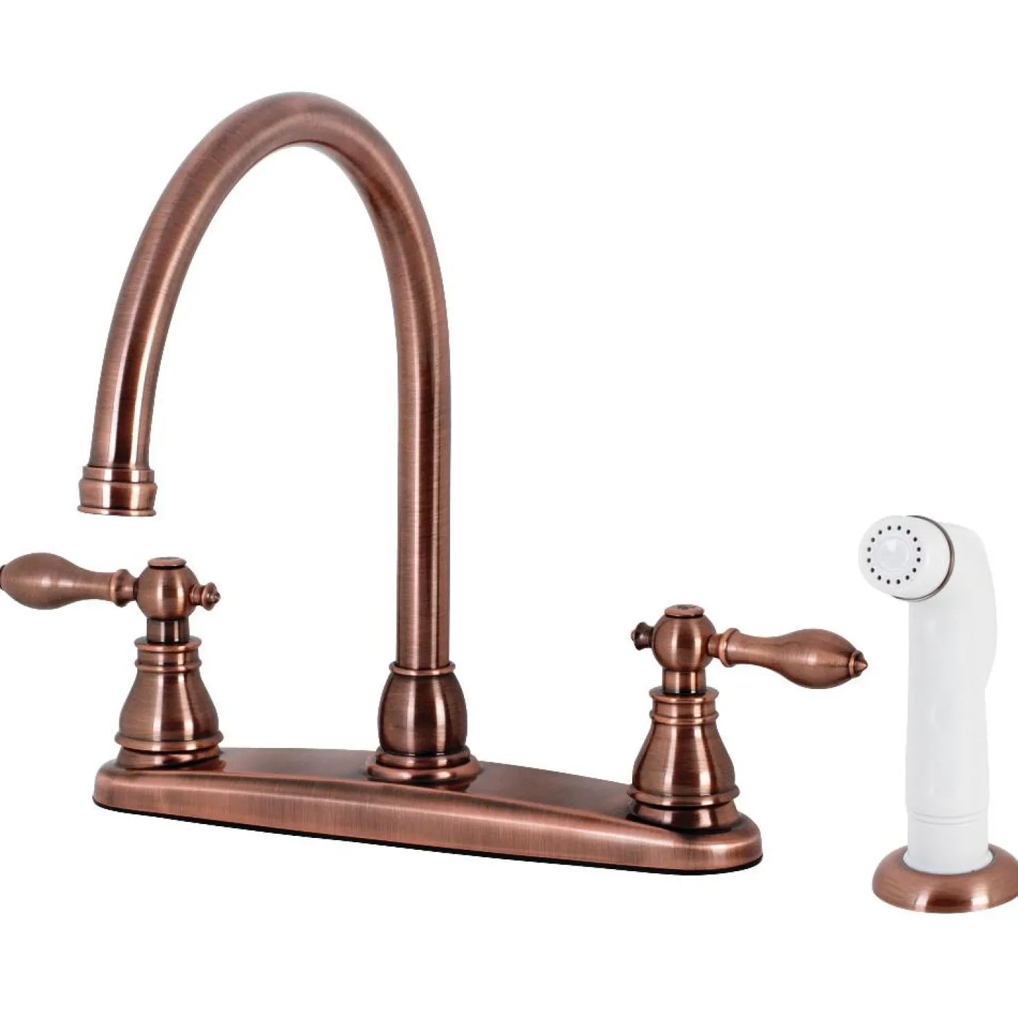 Kingston Brass KB72XACL-P American Classic Centerset Kitchen Faucet with Side Sprayer