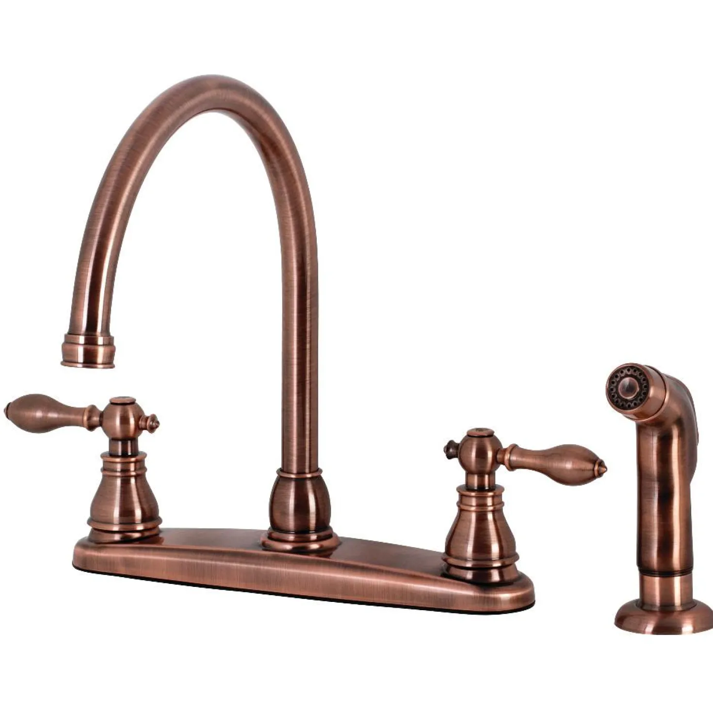Kingston Brass KB72XACLSP-P American Classic Centerset Kitchen Faucet with Side Sprayer