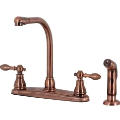 Kingston Brass KB71XACLSP-P American Classic Centerset Kitchen Faucet with Side Sprayer