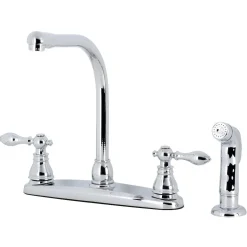 Kingston Brass KB71XACLSP-P American Classic Centerset Kitchen Faucet with Side Sprayer