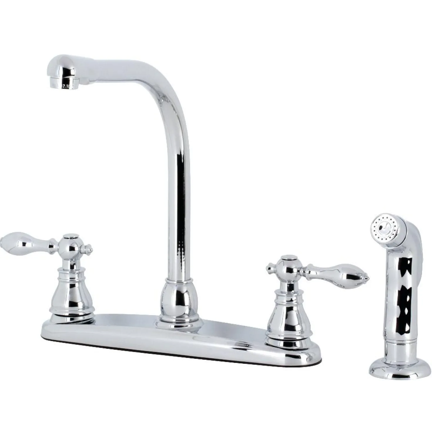 Kingston Brass KB71XACLSP-P American Classic Centerset Kitchen Faucet with Side Sprayer